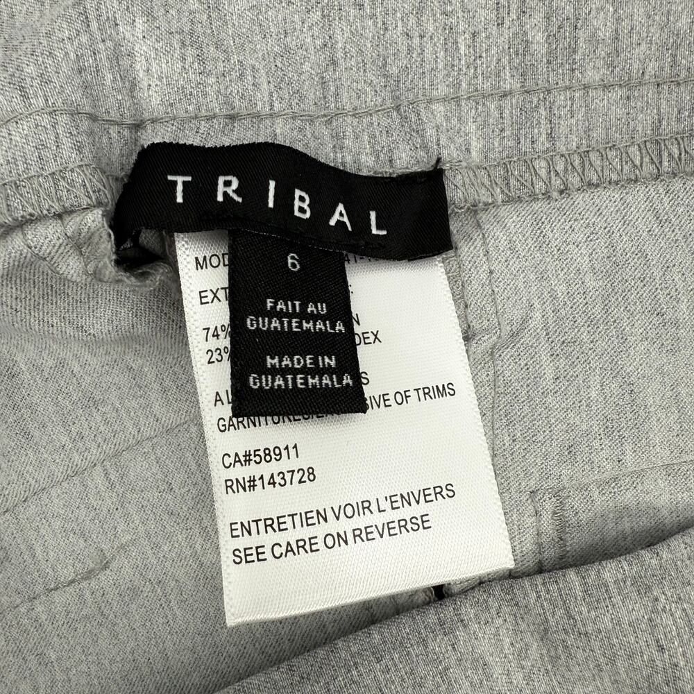Tribal Pull On Pants Size 6 Gray NEW Stretch NWOT Cuff Capri Classic Office Work - Picture 3 of 10